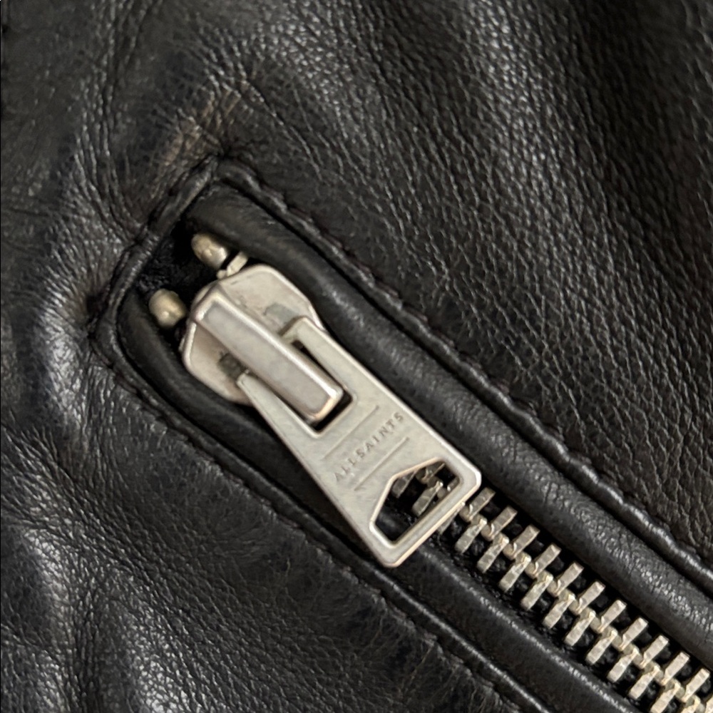 All saints leather jacket size 2 - Picture 4 of 6